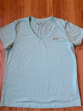 Under Armour Women's V-Neck Tee in Light Aqua Mint